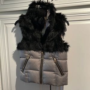 juicy couture black check puffer vest size xs
